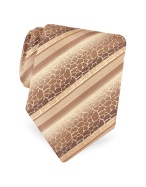 Animal Print Signature Stripe Woven Silk Tie