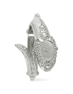 Eva Snake Silvertone Cuff Dress Watch