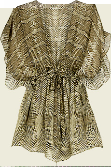 Roberto Cavalli Reptile chiffon blouse