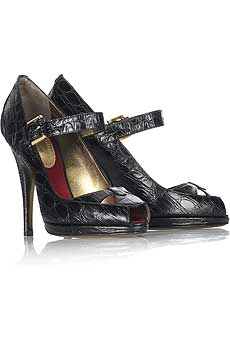 Stamped leather platforms