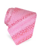 Tonal Band Animal Print Woven Silk Tie