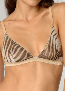 Roberto Cavalli Zebra Print triangle bra