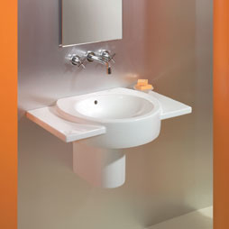 Roca Happening Basin with semi pedestal