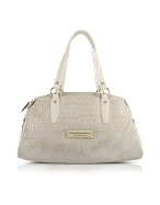 Roccobarocco Wording - All Over Signature Canvas Bowler Bag