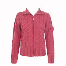 Rocha.John Rocha Coral cable knitted zip through cardigan