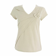 Rocha.John Rocha Natural short sleeve pintuck v neck top