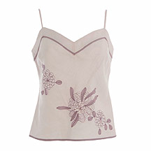 Rocha.John Rocha Pink linen embellished camisole top