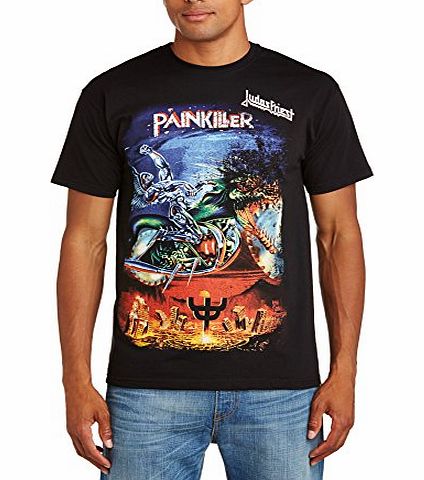 Mens Judas Priest Painkiller Regular Fit Round Collar Short Sleeve T-Shirt, Black, Small