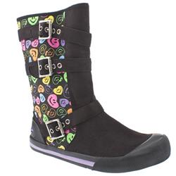 Female Jockey Happy Hearts Suede Upper Casual in Black