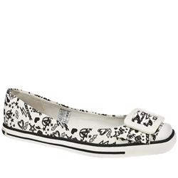 Rocket Dog Female Rocket Dog Paris Fabric Upper Low Heel Shoes in White and Black