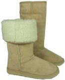 Rocket Dog Garage Shoes - Fug - Womens Flat Boot - Beige Faux Suede Size 8 UK