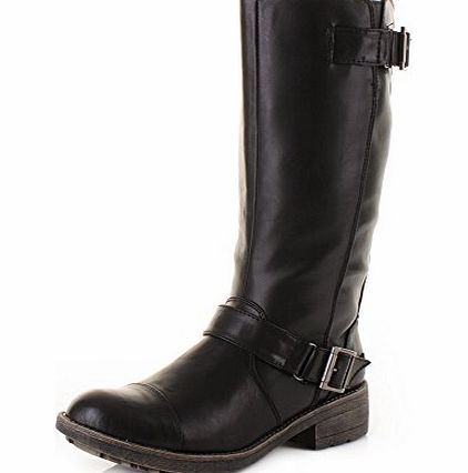 Rocket Dog Womens Rocket Dog Terry Bromley Black Knee High Casual Biker Boots SIZE 7