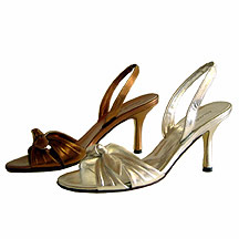 Roland Cartier Metallic twist bow slingback sandal