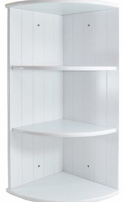 Roman at Home White Shaker 3 Shelf Corner Wall Unit