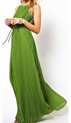 Rondaful Womens Chiffon Sleeveless Sundress Maxi Long Swing Beach Dress