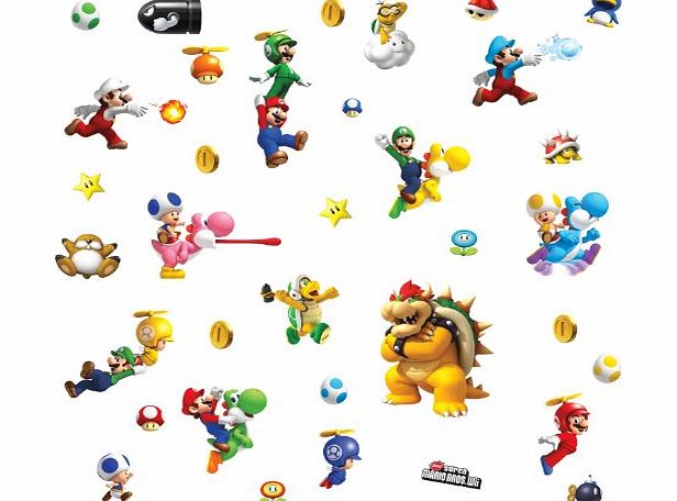 RoomMates Repositionable Childrens Wall Stickers Nintendo Super Mario Bros Nintendo Wii