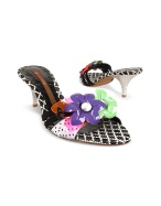 Patent Leather Flowers Slide Sandal Shoes