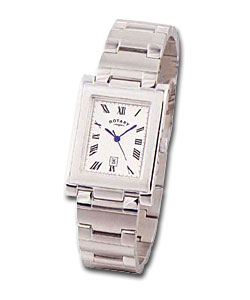 Rotary Gents White Metal Quartz