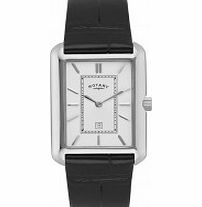 Rotary Mens White Black Watch
