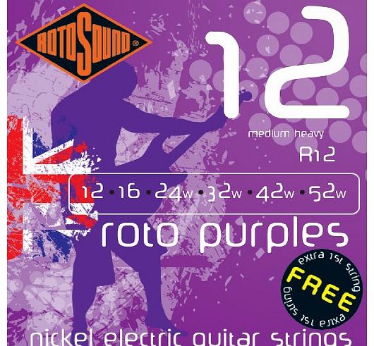 Rotosound Nickel Medium/Heavy Gauge Electric Guitar Strings (12 16 24 32 42 52)