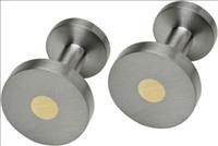 Flat Titanium Cufflinks with Yellow Insert