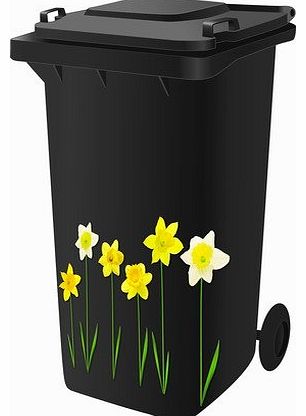 Wheelie Bin Self Adhesive Sticker Kit, Daffodil Design.