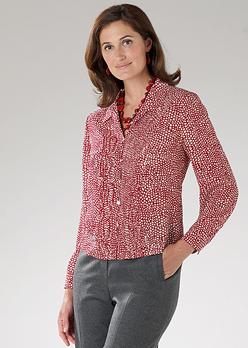 Eastex Long Sleeve Print Blouse