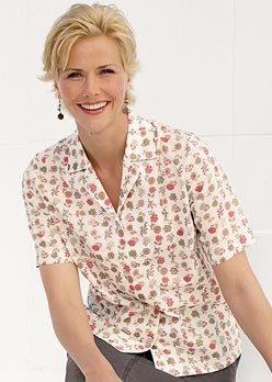 Rowlands Liberty Fabric Print Short Sleeve Blouse