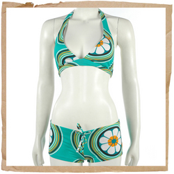 Daisy Bikini Aqua Green