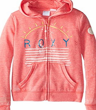 Roxy Girls RG Brooklyn A Long Sleeve Hoodie, Orange (Calypso Coral), 12 Years