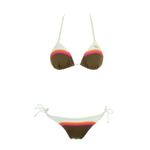 Roxy Ladies Ladies Roxy Classic Wave Bikini. Coffee