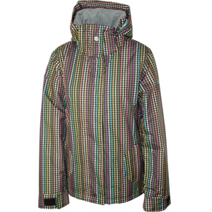 Ladies Roxy Jet Snowboarding Jacket. Black Plaid