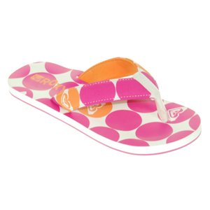 Ladies Roxy Polka Flip Flops. White