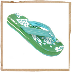 Roxy Sidewalk Flip Flop Green/Blue