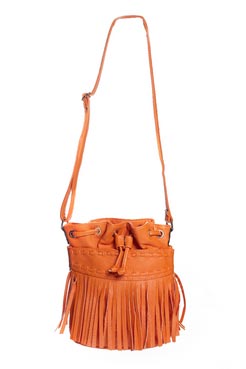 Tassle Across Body Draw String Bag