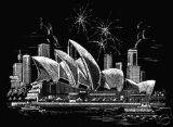 SYDNEY OPERA HOUSE ENGRAVING ART SILVER SCRAPER FOIL