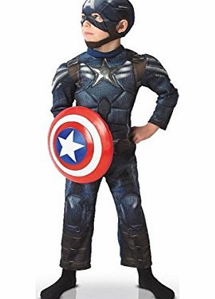 RUBBIES FRANCE Captain America Deluxe Padded - The Avengers - Childrens Fancy Dress Costume - Small - 104cm