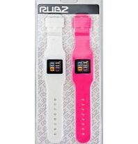 RUBZ Pack of 2 White Pink NANO WATCH HOLDERS