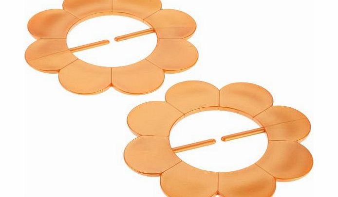 V513.1 Decorative Curtain Tie-Back Set of 2 Flower Orange