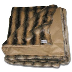 peach chinchilla patterned faux fur throw