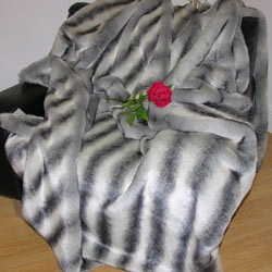 Silver Chinchilla Faux Fur Throw