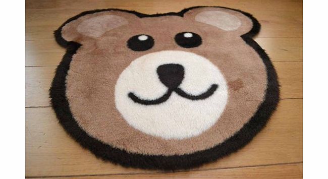 Rugs Supermarket Bears Head Non Slip Machine Washable Sheepskin Style Kids Rug. Size 70cm x 90cm