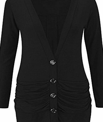 Runway Splash IMAGINARY NEW LADIES WOMENS LONG SLEEVE BUTTON BOYFRIEND RUCHED POCKET CARDIGAN PLUS SIZE[Mocha ,UK 14-16]