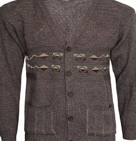 Runway Splash MENS CLASSIC BUTTON FRONT UP VINTAGE GRANDDAD CARDIGAN KNITTED SIZE M-L-XL-XXL[Ch.Grey,M]