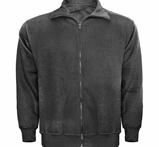 Runway Splash NEW MENS ZIP UP POLO NECK JACKET JUMPER LOOK CARDIGAN SWEAT TOP SIZE M-XXL[Charcoal Grey,XL]