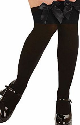 Runway Splash THIGH HIGH OVER KNEE STOCKINGS BOW CHECK TARTAN TIGHTS FANCY DRESS SOCKS HOLD UP[Black/White Diamond,Thigh High]