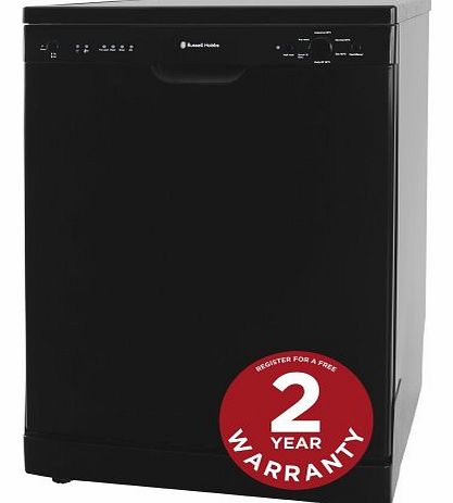 Russell Hobbs Black Freestanding 60cm Wide Dishwasher RHDW2B - Free 2 Year Warranty*