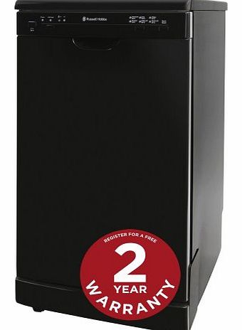 Russell Hobbs Black Freestanding Slimline 45cm Wide Dishwasher RHSLDW2B - Free 2 Year Warranty*