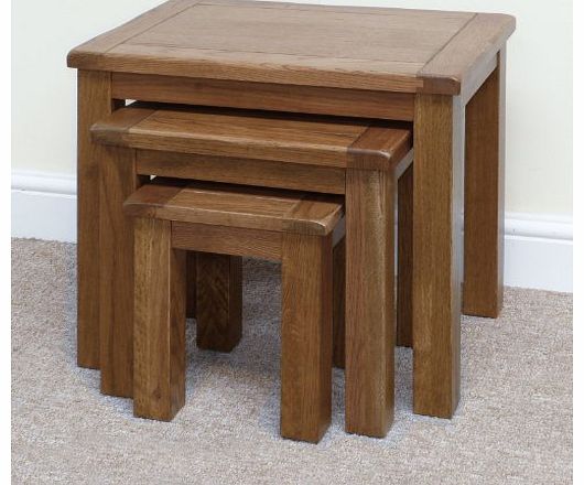 RUSTIC OAK  Nest of Tables, Brown