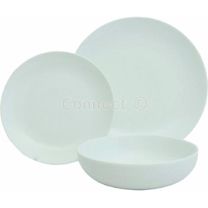 12 Piece Porcelain Dinner Set - White